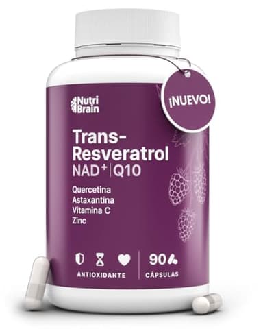 Antioxidante Potente con Resveratrol, NAD, Coenzima Q10, Astaxantina, Vitamina C y Zinc | Apoyo Celular, Energía, Inmunidad y Antienvejecimiento | 90 Cápsulas