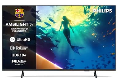 Philips Ambilight 50PUS8010 4K LED Smart TV - Pantalla de 50 Pulgadas con Plataforma Titan OS, Pixel Precise Ultra HD y Sonido Dolby Atmos - Funciona con Alexa y con el Asistente de Voz de Google