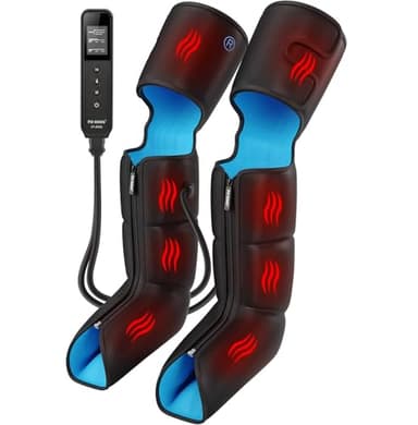 FIT KING Botas Presoterapia Piernas, 3 en 1 con Calor y Compresión, Presoterapia para casa Alivio Dolor, Mejora Circulación, 3 Modos, 3 Niveles Calor
