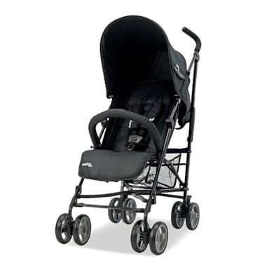 Silla de Paseo TROTTER PLUS - Reclinable y Compacta, Carrito Ultraligero con Capota con Ventana, Arnés 5 Puntos, Freno Trasero, desde Nacimiento hasta 25 kg - Negro Asalvo