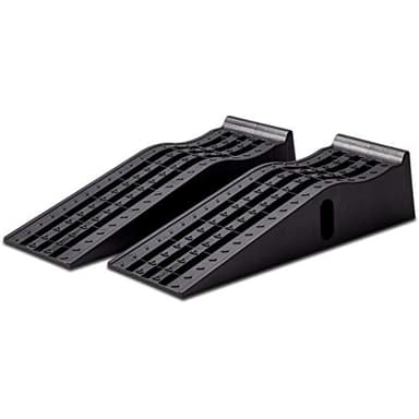cartrend Juego de rampas de Carga para Coche, 3 toneladas, hasta 235 mm, rampa elevadora de plástico, con protección contra sobrecarga, 2 Unidades