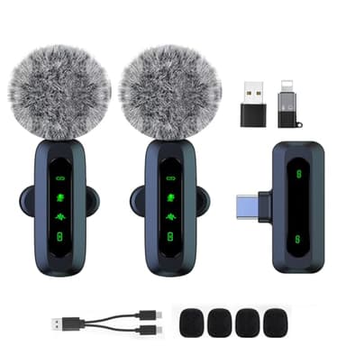Mini micrófono inalámbrico para Android/iPhone/iOS/PC/Laptop micrófono Lavalier de solapa con reducción de ruido para grabación, micrófono de clip, para grabación de video, Tiktok, Youtube, Vlog