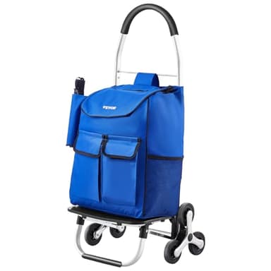 VEVOR Carro de Compra Plegable 36 L Carro para Subir Escaleras con 6 Ruedas 445x375x990 mm Bolsa de Almacenamiento de Tela Oxford para Compras, Oficina, Mudanzas, Transporte, Exteriores, Lavandería