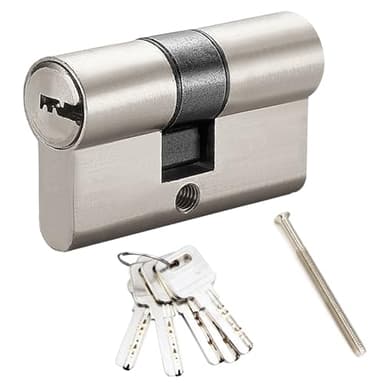 Idota Bombin Cerradura Seguridad 35/35cm, Cilindro Cerradura Seguridad con 5 Llaves, Bombin Doble Embrague para Todo Tipo de Puertas