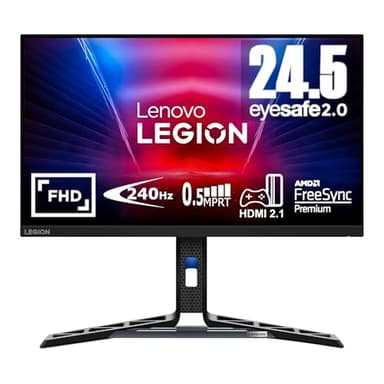 Lenovo Legion R25f-30 - Monitor Gaming 24.5'' FullHD con EyeSafe (VA, 240Hz, 0.5ms, HDMI+DP, FreeSync Premium, Altavoces) Ajuste de inclinacióltura/Pivot/Giro - Negro