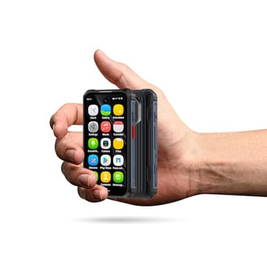 YOHOPE Mini-Smartphone: Android 12, resistente al agua IP68 smartphone rugged, 6GB+128GB, 5MP+13MP, batería de 3000 mAh, doble tarjeta SIM, smartphone sin contrato（negro）