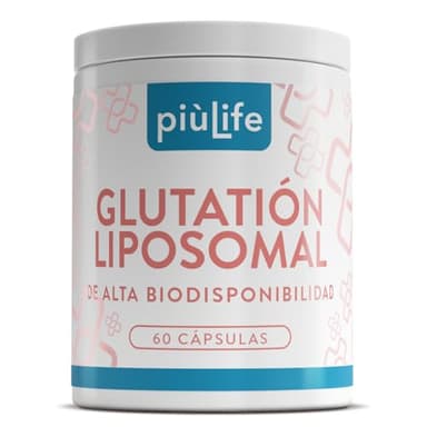Glutatión Liposomal Reducido 60 Cápsulas PiùLife, Suplemento Glutation Puro Con Tecnología Liposomal, 250mg Por Cápsula, Potente Antioxidante, Detox, Sistema Inmunitario