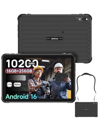 Ulefone RugKing Pad 2 Pro(2026) Tablet Resistente Android 16, 10.1” 90Hz IPS Rugged, 16GB+256GB, Tablet Rugerizada, 10200mAh, 4G LTE eSIM, IP68 Antigolpes 48MP Cámara, Dual SIM, Lámpara, NFC/GPS Negro