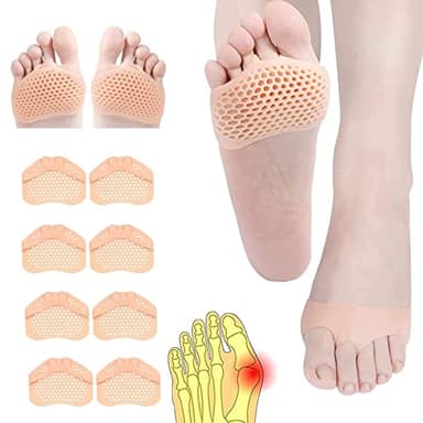 Almohadillas Metatarsianas, 8 almohadillas de gel plantar, almohadillas de gel para pies, almohadillas delanteras, almohadillas para aliviar el dolor plantar para hombre y mujer