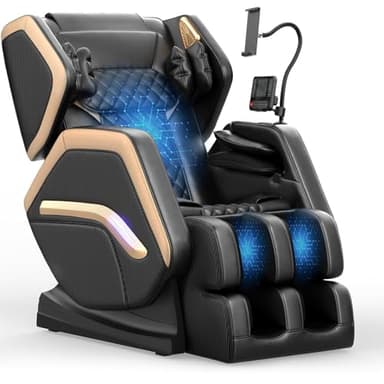 NAGLIFOR Sillón de Masaje, sillón reclinable de Cuerpo Completo con 14 Rodillos, 8 Bolsas de Aire, función de calefacción, Masaje de pies, Altavoz Bluetooth, Control Remoto táctil