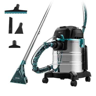 Cecotec Aspirador Sólidos, Líquidos, Tapicerías y Alfombras con Cable Conga CarpetClean 20000 MAX. 1400W, 22Kpa, Depósito Agua Limpia 4L y Sucia 20L, Filtro HEPA, Radio de Acción 7m