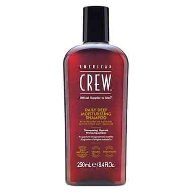 American Crew – Daily Deep Moisturizing Shampoo, Champú Hidratante de uso diario, Aporta Hidratación y Suavidad, Ingredientes Naturales, Sin Siliconas, para Todo Tipo de Cabello, para Hombres