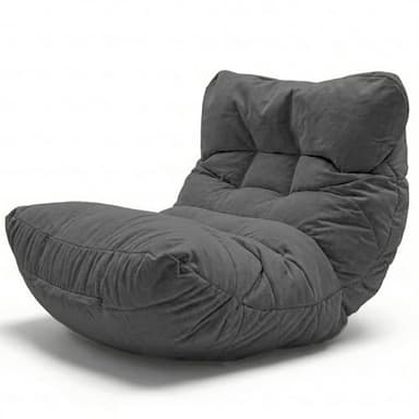 Aiire Puff Salón XXL de Diseño - Sillón Puf con Relleno Incluido para Adulto - Bean Bag Chair Premium para Dormitorio - Funda Desenfundable y Lavable Gris Oscuro