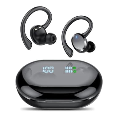 Auriculare Inalámbricos Deportivos, Auriculares Bluetooth 5.4 HiFi Estéreo, Cascos Inalambricos Bluetooth con IP7 Impermeable Dual LED Pantalla, 68H con Cancelacion Ruido ENC, Carga Rápida USB-C