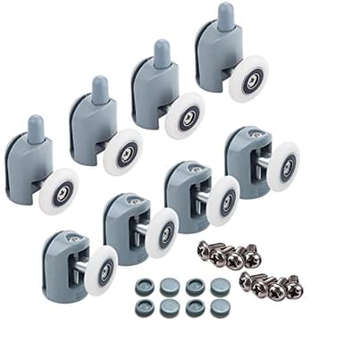 Juego de ruedas para puerta de ducha de 23 mm, 4 superiores y 4 inferiores (8 unidades)
