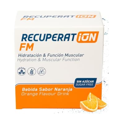 Bebida Hipotónica Sin Azúcar con Electrolitos + Sales Minerales y Magnesio para Remineralización Muscular Profunda y Fatiga Sabor Naranja Sin Gluten Ni Lactosa Pack 20 Sobres | RECUPERATION