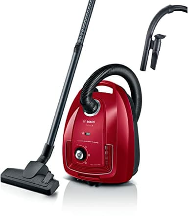 Bosch - Aspirador con Bolsa,Serie 4,Filtro higiénico PureAir, Rojo, BGB38RD2