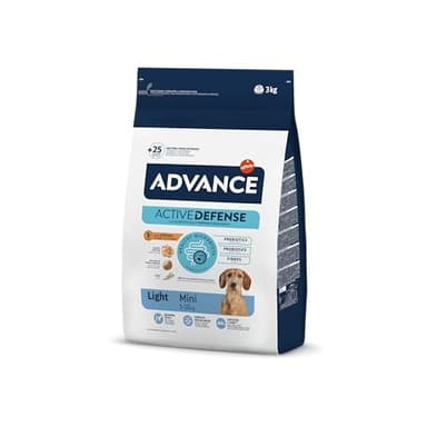 Advance Mini Light, Pienso para Perros Adultos de Razas Pequeñas Bajo en Grasa con Pollo, 3kg