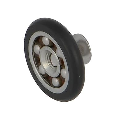 Amig - Rodamiento Mampara de Ducha - Juego de 2 Unidades - Ø 20 mm - Rodamiento Frontal y Tornillo M4x8 - Para Puerta Corredera de Duchas de Baños - Poliamida Negro
