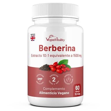 Berberina Alta Potencia 1500 mg – Suplemento de Berberina Para Adelgazar con Pimienta Negra, 60 Cápsulas (2 Meses de Suministro) – Control de Peso, Fabricado en el Reino Unido