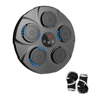 Máquina de Boxeo Musical, Equipo De Entrenamiento De Boxeo para Pared de Poliuretano, Almohadilla De Boxeo con LED con Guantes de Boxeo, Bluetooth, Luces al Ritmo de la Música. (2 modos, 40x40x5 cm)