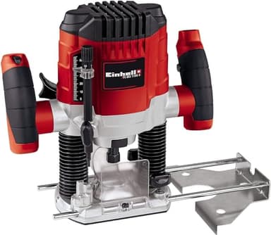 Einhell Fresadora eléctrica de cable - TC-RO 1155 E. 230 V, 1100 W, 4,7 Amperios, Ø 6 y 8 mm, control de velocidad, tope paralelo, adaptador de aspiración, incluidos accesorios