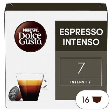 NESCAFÉ Dolce Gusto Espresso Intenso - Cápsulas de Café, 16 Cápsulas (1 x 16) - Intensidad 7 - Café de tueste medio con crema aterciopelada - Originales para cafeteras Dolce Gusto