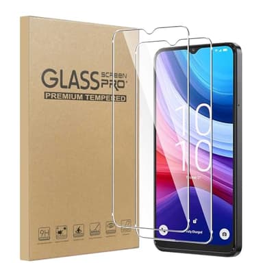 MIBZOR 2 Piezas Protector de Pantalla para Alcatel 3 2025 / Oukitel C2 / C3 / C1 / Oukitel C5 (6.52") Cristal Templado Dureza 9H, Antihuellas elícula protectora Transparente Premium Vidrio Templado