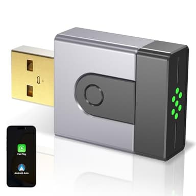 ZOUHOE 2 en 1 Mini Adaptador CarPlay y Android Auto inalámbrico, Convierte tu Sistema cableado en inalámbrico. Conexión automática rápida, Plug & Play, iOS 10+, Android 10+, Coches 2016+.(1 Piezas)