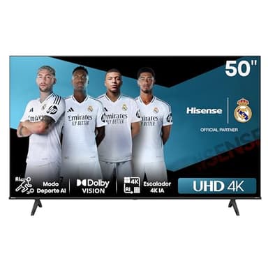 Hisense 50A6N - UHD 4K,VIDAA Smart TV, 50 Pulgadas, Dolby Vision, Modo Juego Plus, DTS Virtual X, Control por Voz televisor, Doble Control de Volumen, Auto ordenación Canales TDT (Nuevo 2024)