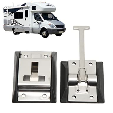 Hapivida Soporte para Puerta de Remolque, Soporte Universal de Acero Inoxidable Tipo T con Pestillo para Cierre Seguro Ajustable a Furgonetas y Autocaravanas para Viajes