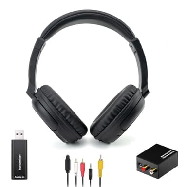 Auriculares Inalámbricos TV con Transmisor USB para Personas Mayores, Bluetooth 5.3 Auriculares de Oído Abierto con Decodificador Digital, 30 Horas Batería, Soporte Coaxial Óptico RCA USB Audio Salida