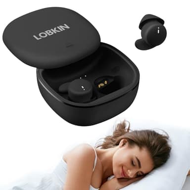 LOBKIN Auriculares para Dormir, Auriculares con Cancelación de Ruido Inalambricos Bluetooth 5.4,Mini Invisibles con Silicona Líquida，Adecuados Dormir de Lado，para Deportes, Yoga y Viajes