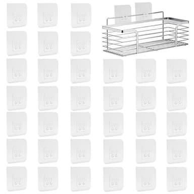 36 Piezas Ganchos Adhesivos Extra Fuertes, Ganchos Grandes Transparentes, Gancho Multiusos Reutilizables, Ganchos Impermeables para Cocina Baño Pared