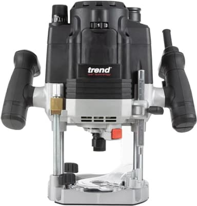 Trend T8 Fresadora de Taller de Inmersión Doble Modo 12mm, Diseñada para Uso Manual y en Banco de Fresado, 2200W, 230V, Negro, T8EK/EURO
