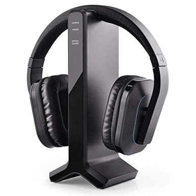 Avantree HT280 Auriculares Inalámbricos para TV con Base de Carga y transmisor RF 2.4G, Sistema óptico Digital, Alto Volumen Ideal para Mayores, 30m de Alcance, sin retraso de Audio, Plug & Play