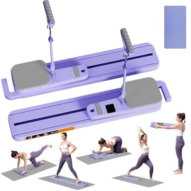 Tabla reformadora de pilates con bandas de resistencia, máquina de pilates portátil, entrenamiento de cuerpo completo para el hogar, fortalecedor de núcleo, tonificación de glúteos y piernas,