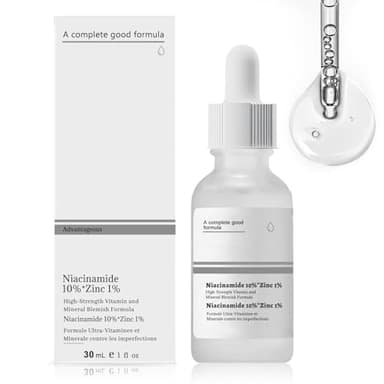 Niacinamide 10% + Zinc 1%, Serum Niacinamida, Serum Facial Niacinamide, Reduce la Apariencia de Poros Dilatados y Piel Opaca, Apto para Todo Tipo de Piel, 30Ml