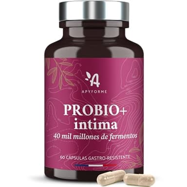 Apyforme - Probioticos Mujer Flora Intima - Hasta 40 Mil Millones UFC/Día - 4 Cepas Lactobacillus Reuteri, Rhamnosus Crispatus y Acidophilus - 60 Cápsulas Gastroresistentes - Probio+ Intima