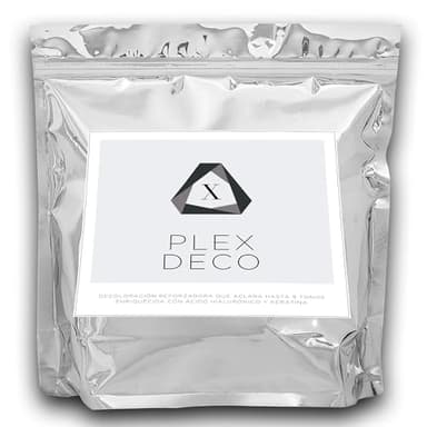 DECOLORACIÓN PROFESIONAL EN POLVO PLEXDECO 9 tonos | Superaclarante | Decoloración para el pelo | Con Ácido Hialurónico| Con Keratina | 500gr (Bolsa)