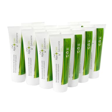 ApaCare - Pasta dental remineralizante con esmalte líquido | 12 x 75 ml | Pasta de dientes con hidroxiapatita medicinal y fluoruro