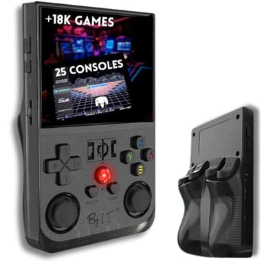 GameBox | Consola de juegos portátil +18.000 juegos Full HD, 128 GB ampliable, Linux 2.0, WiFi, multiplayer, 4 triggers, Jack