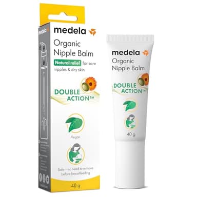 Medela crema orgánica para pezones, alivio y humectación para madres lactantes, hecha con ingredientes naturales y seguros, alivio rápido para pezones doloridos, apta para el postparto, 40 g