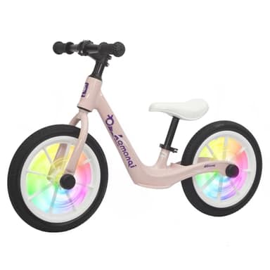Bueuwe Rueda de 14 pulgadas, aleación de magnesio, sin pedal, para niños y niñas de 3 a 6 años, juguete ligero para bicicleta con reposapiés, color rosa