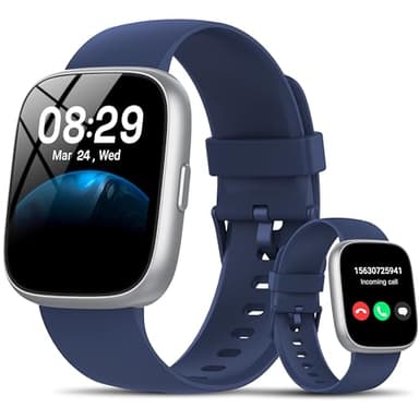 Reloj Inteligente Hombre con Alexa, 1,83" Smartwatch con Llamadas, Notificaciones, 110+ Modos Deport, Esfera DIY, Pulsómetro/Podómetro/Monitor de Sueño, Impermeable IP68 Pulsera para Android iOS Azul