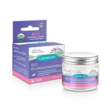 Lansinoh Pomada para pezón orgánica, 60 ml, cuidado natural de pezones sensibles y piel seca, neutral en el clima