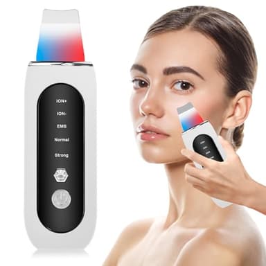 LURICO Peeling Ultrasónico Facial, 5 en 1 Espatula para Limpieza Facial, Eliminador de Puntos Negros, Limpieza de poros, Raspador Ultrasónico Facial, Limpiador de Poros Portátil