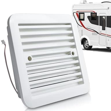 GOMETY Ventilador extractor para caravana, 12 V, ventilador con persianas enrollables, lado desechable, escape de aire, ventilador, ventilador, coche, camping, remolque, caravana, caravana, remolque,