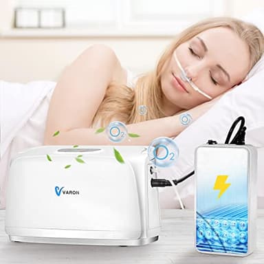 Yontwe Generador de oxígeno de alto rendimiento mejorado 3L/min（32.5%±2.5%）Pequeña máquina de oxígeno portátil para uso doméstico Terapia de oxígeno Potenciador de oxígeno Silencioso