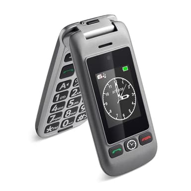 artfone G6 4G Teléfono móvil de Tapa para Mayores丨Botones y Teclas Grandes丨Teléfono móvil para Ancianos de Doble pantalla丨Llamada Rápida丨Base de Carga丨Cámara丨Botón SOS丨Bateria 1300mAh丨USB-C - Gris